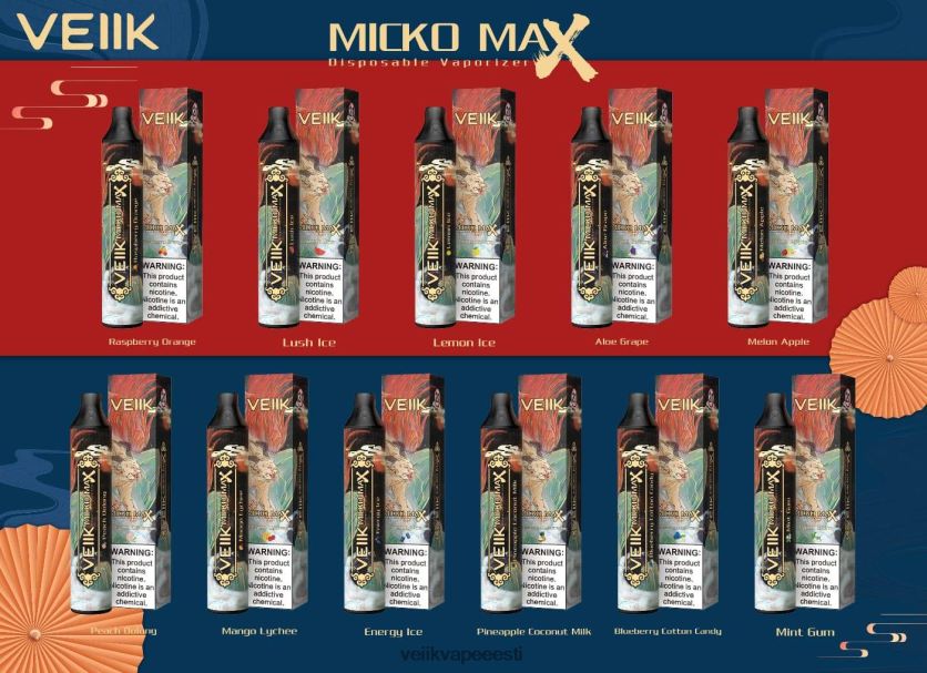 FLT08X49 energia jää VEIIK Micko MAX ühekordne vape 1500 pahvi - VEIIK Airo Pod Kit Eesti